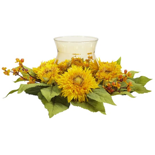 7.5&#x22; Golden Sunflower Candelabrum Arrangement